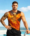 Mens 3D Print Skull Sleeveless Gym Tank Top Quick Dry Lightweight Breathable Stretch Athletic Muscle Tee For Beast Mode Workouts, model outdoors.