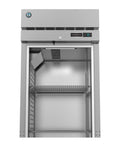Heavy Duty Single Section Upright Freezer With Half Stainless Lock Doors 23.1 Cu Ft Capacity interior view with shelves.