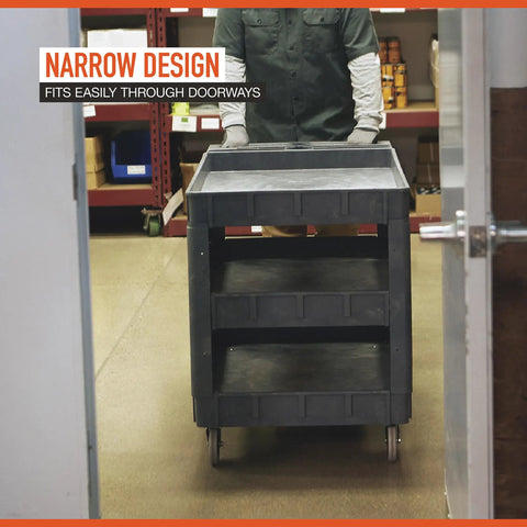 Heavy Duty 500 Lb Capacity Three Tray Utility Cart Built Tough For Daily Job Site Grind Roll Smooth Over Rough Surfaces Stash Screws Paintbrushes And Power Cords Within Easy Reach