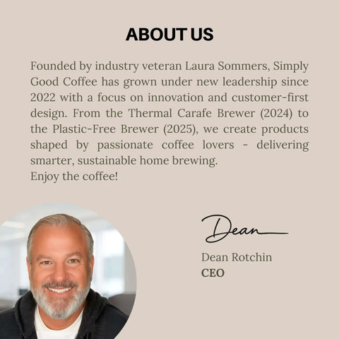 About Us section with CEO Dean Rotchin's photo and company history text.