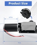 225008 RV Slide Out Motor And Gear Housing For 12V Accu Slide System with dimensions and sprocket detail image