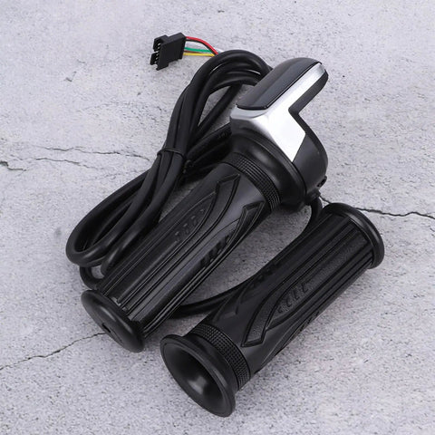 Electric Bike Throttle Grip With Key And LCD Display For 36V And 48V E Bikes And Scooters Speed Governing Thumb Throttle Waterproof 6 Core Cable Durable Ebike Throttle Bolt Kit For Smooth Acceleration