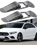 Set Of 2 Carbon Fiber Style Bumper Lock Clips With Quick Release Hooks Heavy Duty Auto Exterior Panel Fasteners displayed with a car