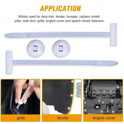 50 Pack Nylon Self Locking Cable Tie Buckles Heavy Duty Universal Car Repair Clips For Bumpers Trunk Lining And Underbody Panels 3.51 Inch Length White application example