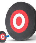 Round EVA Foam Arrow Target For Archery Training, Portable Backyard And Indoor Outdoor Practice Target displayed at an angle