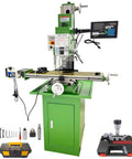 IntSupermai 1500W Brushless Vertical Mill Drill Machine R8 Taper 50-2250 RPM Variable Speed with tools on bench.