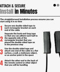 Installation guide for Coiled Security Cable Kit Black Bulk Pack With Remote Control Tether Leash Hook And Loop Fastener Tape And Double Sided Tape CBL02 20 Pack For Remotes And Small Gear