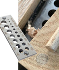 Premium A2 Steel Wood Dowel Plate Maker made of High Speed Steel for perfect joint alignment on hardwood.