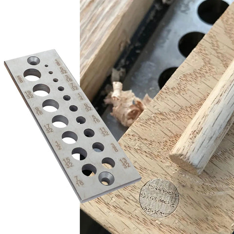 Premium A2 Steel Wood Dowel Plate Maker made of High Speed Steel for perfect joint alignment on hardwood.