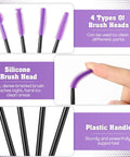 RimCereal 20-piece silicone sewing machine cleaning brush set with black handles and purple bristles, showing 4 head types.