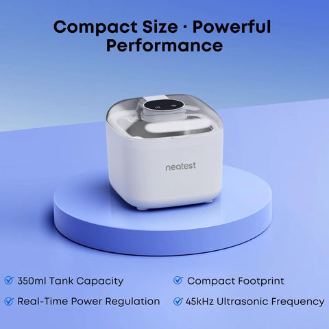 Ultrasonic Retainer Cleaner Machine For Dentures Aligners Braces And Mouth Guards With 45kHz Power And 24W Transducer shown