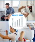 130 Pack White Outlet Screws Set For Wall Plates And Switch Plates With 6-32 Thread Includes Long Screws In 3/8 9/16 3/4 1 1/2 1-1/4 Inch Rust-Resistant Steel Slotted Oval Head Wear-Resistant Finish shown in various installation settings