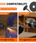 2 Inch Die Grinder Cut Off Wheel Set with 3/8 Inch Center Hole used on rotary tools and drills for cutting metal.