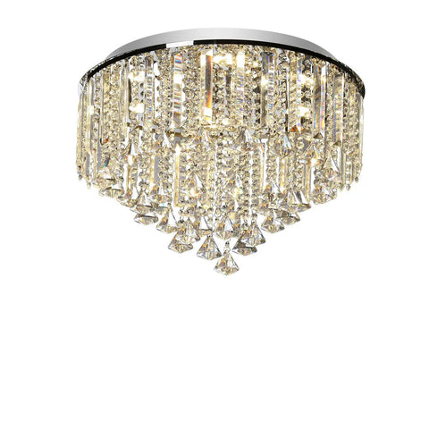 20 Inch Modern Crystal Ceiling Lamp Diamond Crystal Chandelier With Chrome Stainless Steel Finish Bedroom Bathroom Lighting