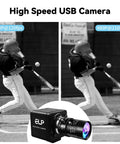 Global Shutter USB Camera Monochrome High Speed Imaging 1280x800 at 120fps Plus 210fps 5-50mm CS Lens with baseball player sequence