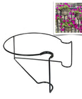 Floating Railing Plant Clip for 1/2 to 3/4 inch narrow spindle, rust-resistant steel construction, shown with hanging flowers.