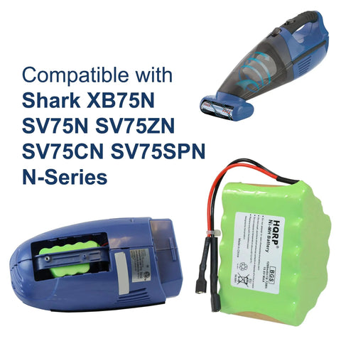 Rechargeable 15.6V 1200mAh NiMH Battery For Shark Cordless Pet Perfect Hand Vacuum XB75N SV75N SV75Z-N SV75C-N SV75SP-N N Series Replacement