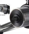 Close-up of Heavy Duty 50 Ton Hydraulic Bearing Puller showing removable thimble and fine-threaded design for precise adjustment.