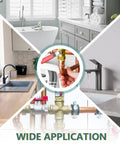 Half Inch Push Fit Ball Valves With Drain installed in kitchen and bathroom sinks, showing wide application and flexibility.