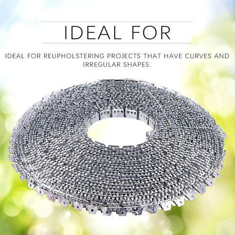 Tough As Nails Flexible Metal Tack Strip For Upholstery And Furniture Repair Heavy Duty Galvanized Steel, 65 ft, ideal for curves.