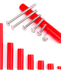 Heavy Duty Outlet Spacers And Screw Mount Kit Featuring Top Shelf Silicone and Corrosion Resistant Steel Build includes red spacers and stainless screws.