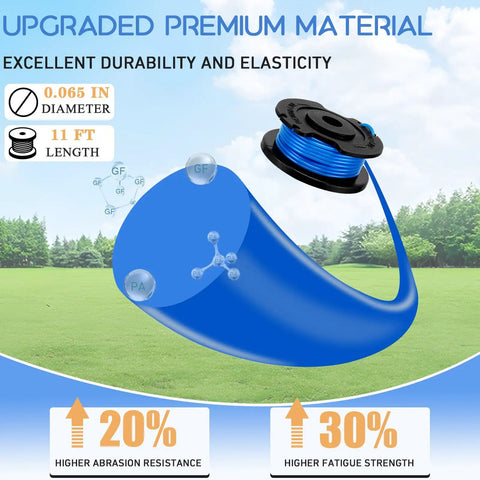 11Ft 0.065 Inch Trimmer Line Replacement Spool For Cordless Weed Eater Compatible With Ryobi One Plus AC14RL3A And 18V 24V 40V Models