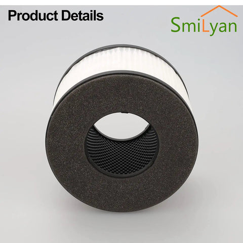 BS-03 True HEPA Replacement Filter For PARTU And Slevoo Purifiers 3 In 1 Filtration System with side view of filter design