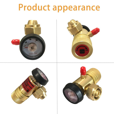 Acetylene Regulator CGA520 For B Tanks, Torch Regulator And Gauge Kit, Heavy Duty Brass Construction, Pro Grade Gas Welding Regulator For Tight Connections And Long Lasting Performance on brass acetylene regulator with gauge