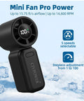 Go-To Ultra Portable Personal Mini Fan With Lanyard USB Rechargeable 100 Speed Turbo Cooling Pocket Size With LED Display