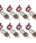 Eight Pack Mini N20 Gear Motors Micro DC 3V To 6V With Full Metal Gearbox For DIY Robots And RC Cars, Slow Speed High Torque