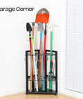 Heavy Duty Corner Garden Tool Rack Organizer For Garage And Shed Free Standing Yard Tool Holder With 31 Holes by windowsill
