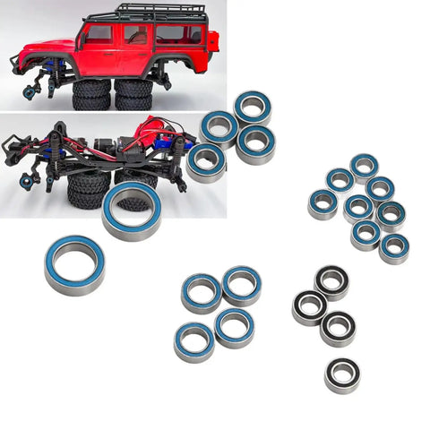Traxxas TRX4M Compatible 1 By 18 RC Crawler Stainless Steel Ball Bearing Kit Upgrade Parts For RC Cars Low Friction High Rotation Beefed Up Bearings For Smoother Speed And Reliability, RC crawler bearings set