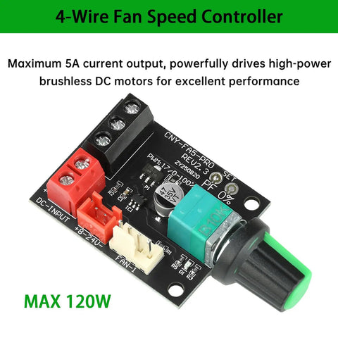 Brushless Motor Speed Controller Module 8 To 24 Volt For DIY Fans And Motors, PWM Precision Speed Control, close-up view