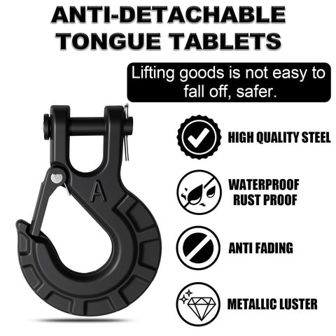 Beefed Up Forged Alloy Steel Clevis Slip Hook With Safety Latch For Heavy Duty Winch And Tow Chains One Quarter Inch 11900 lb
