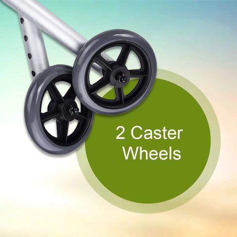 Lightweight 5 Inch Caster Wheels For Walkers Converts Traditional Walkers To Rolling Walkers No Tool Required Install