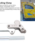 Locking clamp GH-701-D with door fixture, part of Beefy Heavy Duty Bench Clamp With Table Mount Locking System Delivers 1102Lb Clamping Force