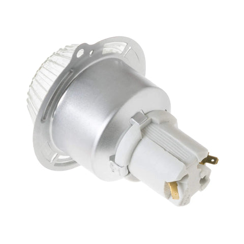 Oven Lamp Housing Assembly For GE Ovens OEM Replacement Part WB08T10002, metal and plastic components, side view.