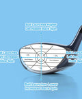 Close-up of golf club with Golf Impact Tape 150 Piece Set For Self Teaching Sweet Spot And Swing Consistency Analysis chart.
