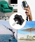 Aifeier ET four-piece black plastic star hand knobs with M6 x 20mm threaded studs for umbrella bases.