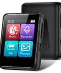 Bluetooth 5.2 MP3 Player With 32GB Built In, Dope Portable Mini Music Player With 1.8 Inch Screen, FM Radio, Recorder, Black