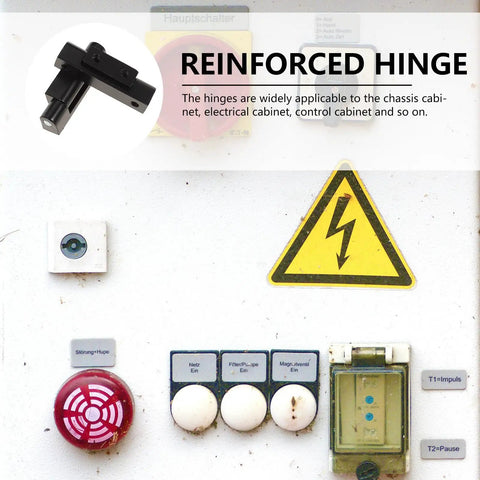 Heavy Duty Aluminum Alloy Cabinet Door Hinges With Bearing For Electrical Cabinets And Chassis Replacement displayed beside control panel
