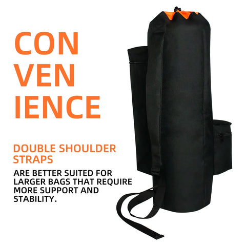 Carbon Fiber Paintball Tank Carrier Backpack For 6.8L And 9L Air Cylinders Neoprene Canvas Pouch With Polyester Lining Black side view