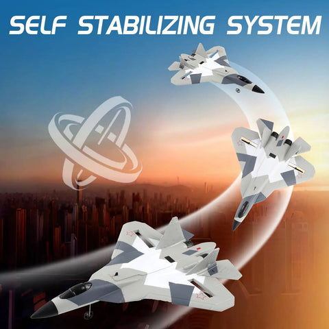 2.4G RC Glider Plane With Self Stabilization For Easy Flying Lightweight EPP Foam Fighter Aircraft For Beginners in flight