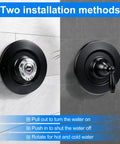 Upgrade Your Bathroom With This Sleek Shower Trim Kit Compatible With Moen T470 Chateau Tub And Shower Valve Featuring Easy Install Distinct Red Blue Indicators For Ultimate Water Control Style black matte trim kit shown in two installation methods
