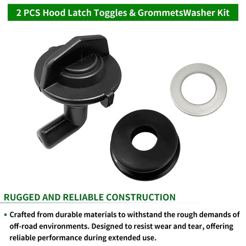 2 Piece Hood Latch Toggle and Grommet Washer Kit for Polaris RZR 570 800 900 XP 4 900 S 800 4 800 Models