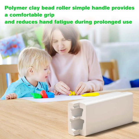 Pro Grade Polymer Clay Bead Roller Can Type Hand Roller For 10mm And 13mm Beads Clay Texture Tool on a table with family in background