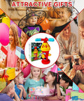 Outdoor Water Sprinkler Toy For Kids Fire Hydrant Style Backyard Sprinkler with smiling kids at a birthday party.