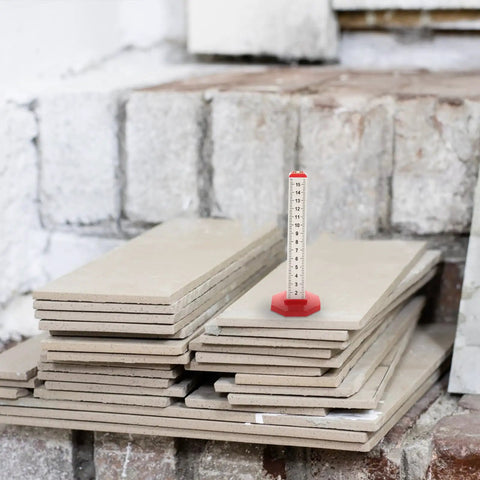 Dual Function Tile Contour Gauge And Ruler Level Tool on tile stack for installation, heavy duty metal and plastic design