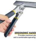 6 Inch Hand Seamer For Sheet Metal Straight Jaw Bender Tool With Non Slip Handle shown in hand