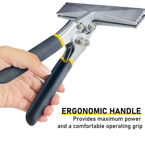 6 Inch Hand Seamer For Sheet Metal Straight Jaw Bender Tool With Non Slip Handle shown in hand